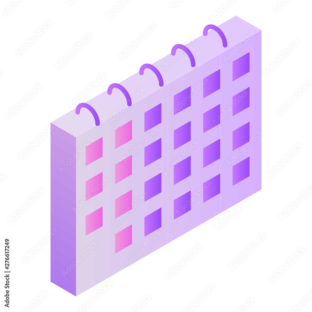 Aufkleber calendar icon. isometric of calendar vector icon for web design isolated on white background
