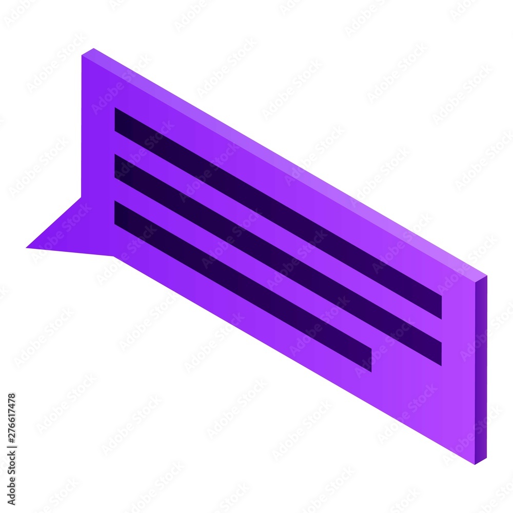 Poster chat icon. isometric of chat vector icon for web design isolated on white background