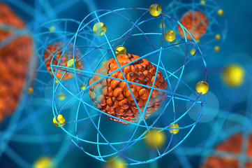 Atomic Particle 3D Illustration