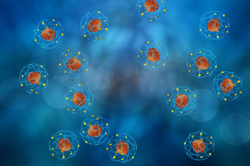 Atomic Particle 3D Illustration