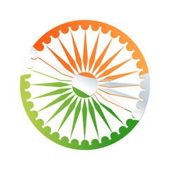 Indian symbol day.  Happy Independence Day of India vector illustration.