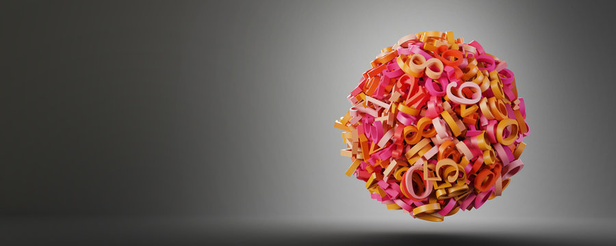 Abstract sphere made by numbers, original 3d rendering illustration, technology concepts