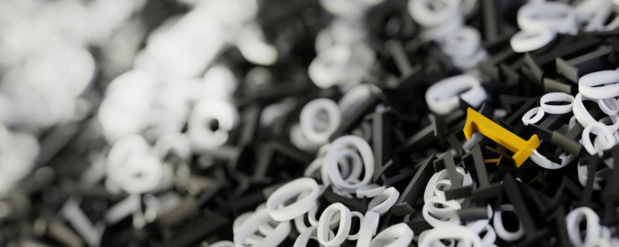 Infinite random numbers, Original 3d rendering illustration, technology concepts