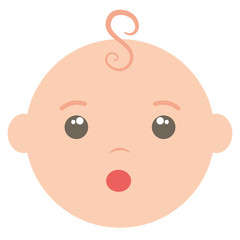 cute little baby boy head character