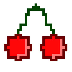 Isolated cherries pixelated icon on a white background - Vector