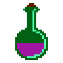 Isolated poison vial pixelated icon on a white background - Vector