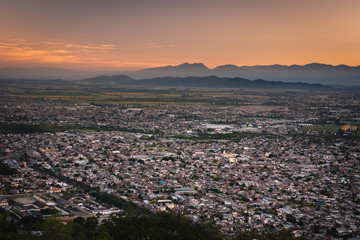Sunset over the city of Salta, Argentina