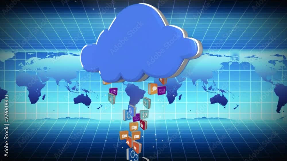 Poster cloud absorbing data from every part of the globe
