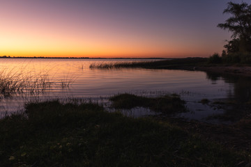 Sunset on the lagoon. Chascomus, Argentina.