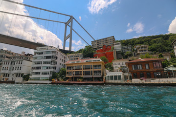 Luxury houses under Bosphorus Bridge, Bosphorus Strait - Istanbul