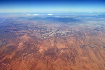 Fototapeta na wymiar Aerial view of Canyonlands National Park and surrounding area in southern Utah.