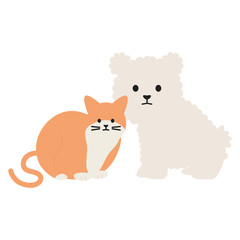cute cat and dog mascots adorables characters