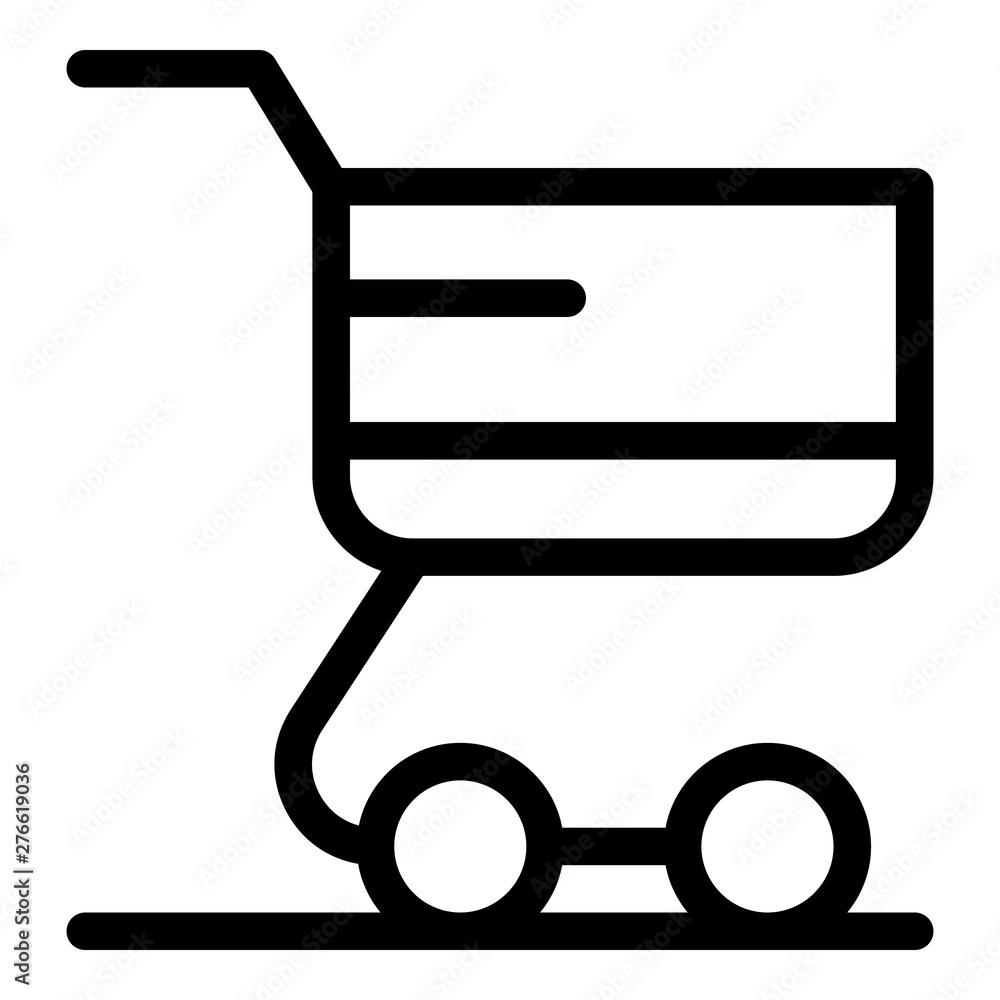 Poster shop cart icon. outline shop cart vector icon for web design isolated on white background