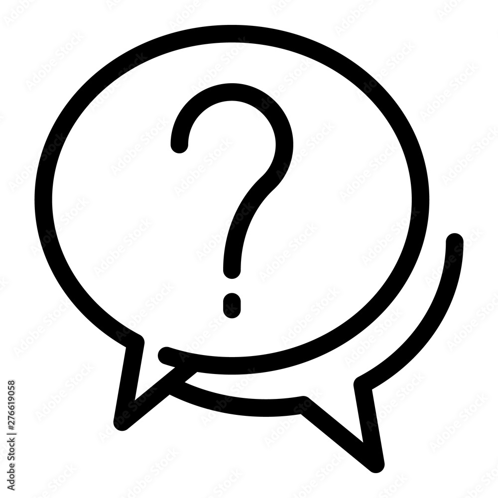 Aufkleber question chat icon. outline question chat vector icon for web design isolated on white background