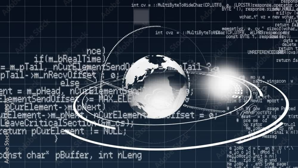Poster rotating globe with interface codes