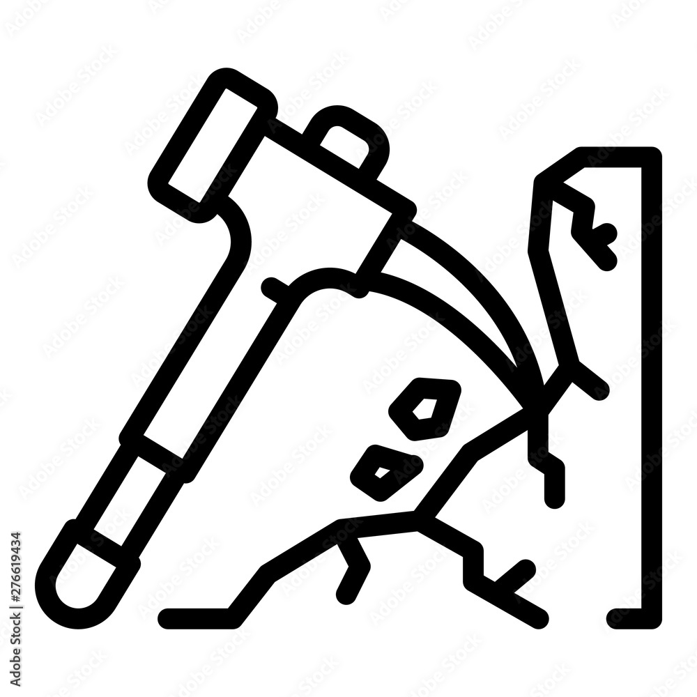 Poster mining axe icon. outline mining axe vector icon for web design isolated on white background
