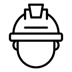 Mining man icon. Outline mining man vector icon for web design isolated on white background