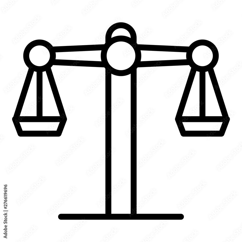 Poster judge balance icon. outline judge balance vector icon for web design isolated on white background