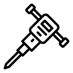 Drilling machine icon. Outline drilling machine vector icon for web design isolated on white background