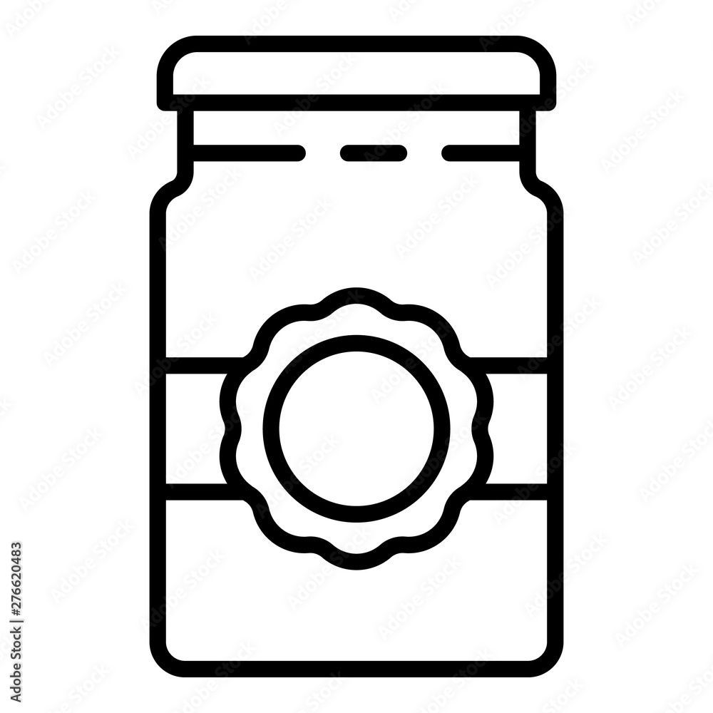 Poster plum jam jar icon. outline plum jam jar vector icon for web design isolated on white background