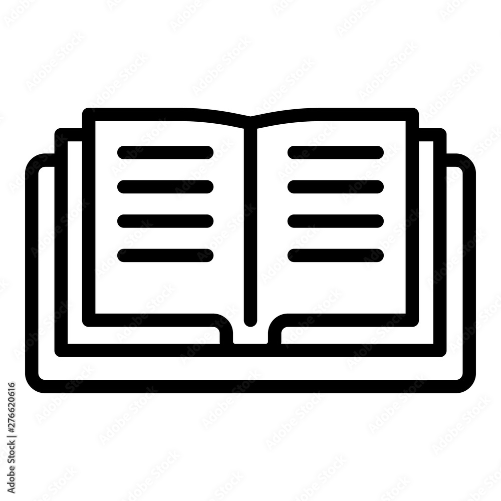 Poster open book icon. outline open book vector icon for web design isolated on white background