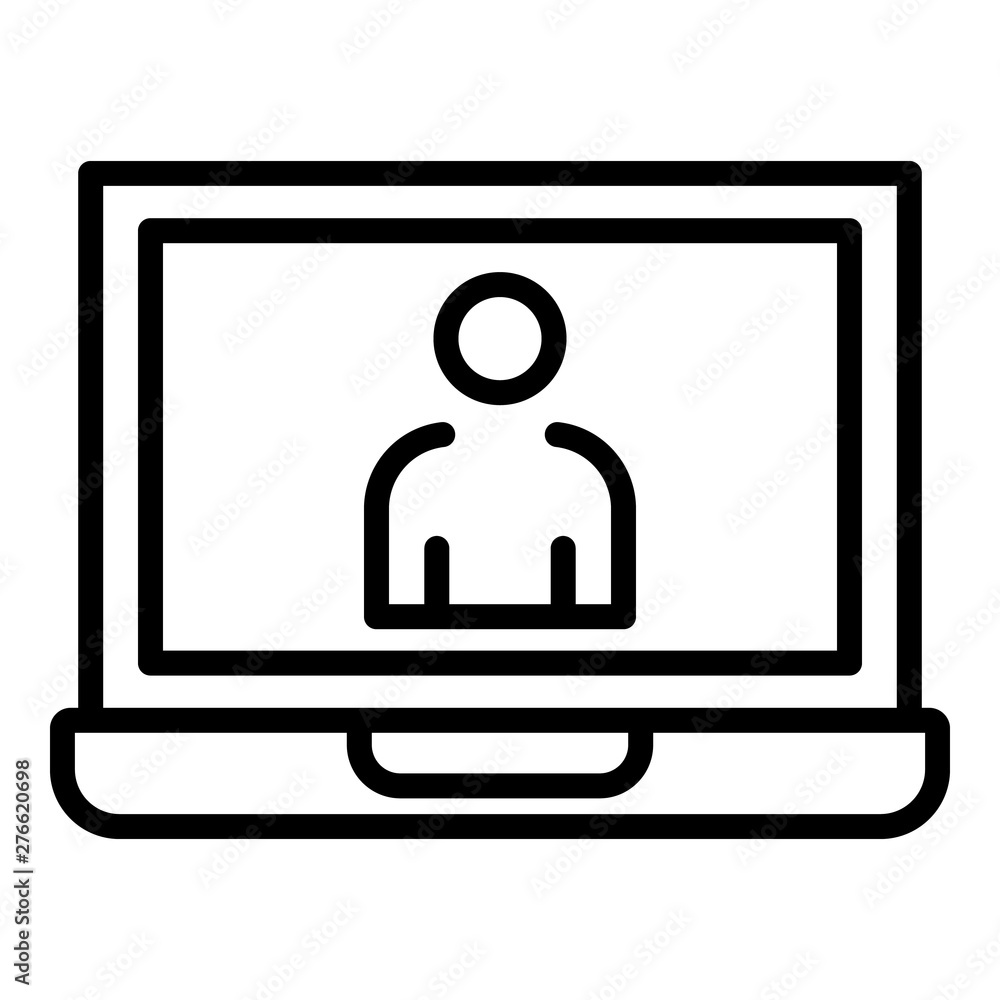 Poster online speaker icon. outline online speaker vector icon for web design isolated on white background