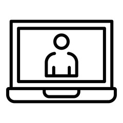 Online speaker icon. Outline online speaker vector icon for web design isolated on white background