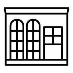 Book store icon. Outline book store vector icon for web design isolated on white background