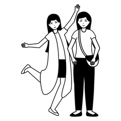 happy young people flat design