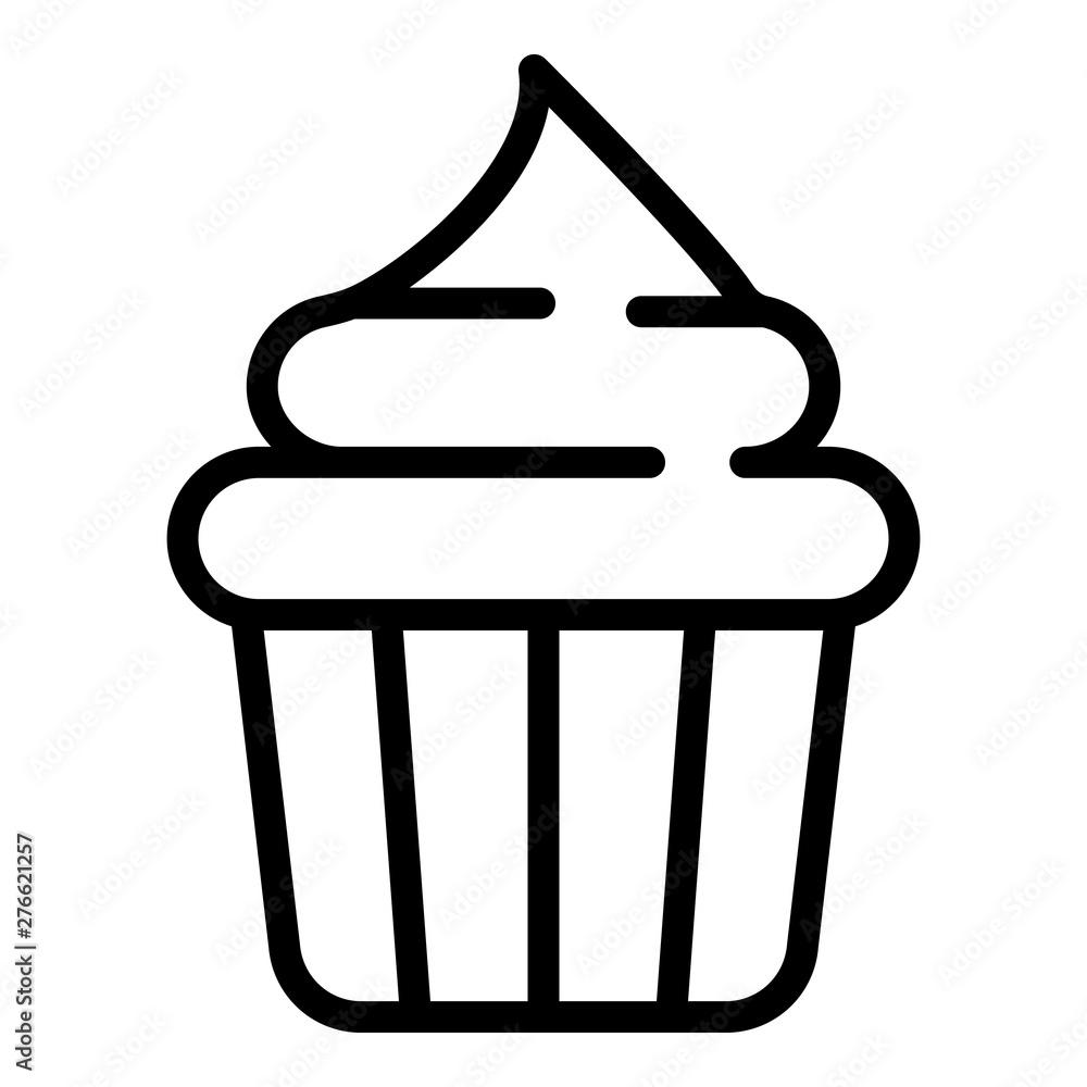 Poster cupcake icon. outline cupcake vector icon for web design isolated on white background