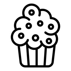 Cream cupcake icon. Outline cream cupcake vector icon for web design isolated on white background