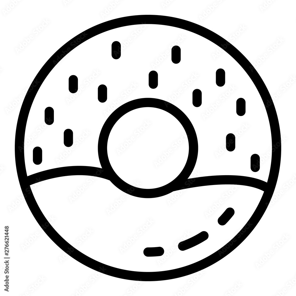 Poster cream donut icon. outline cream donut vector icon for web design isolated on white background