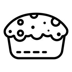 Cupcake icon. Outline cupcake vector icon for web design isolated on white background