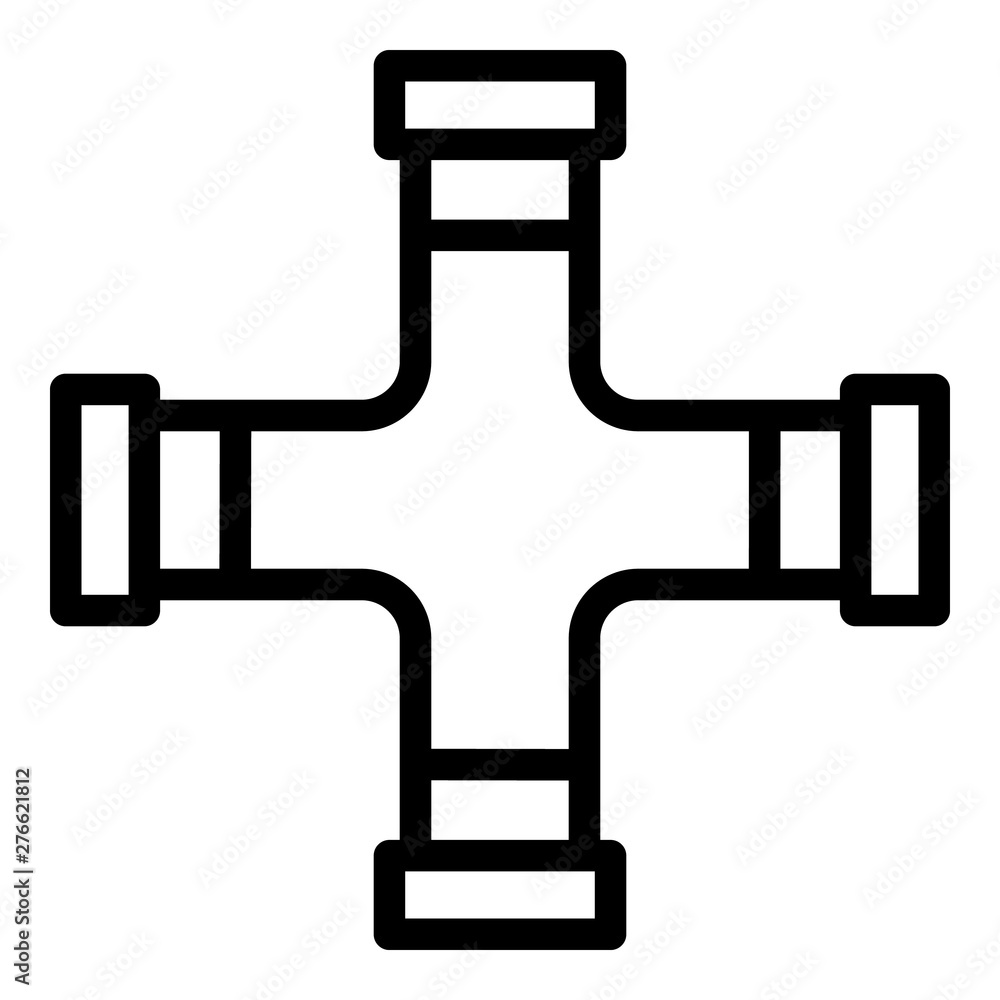 Poster cross pipe icon. outline cross pipe vector icon for web design isolated on white background