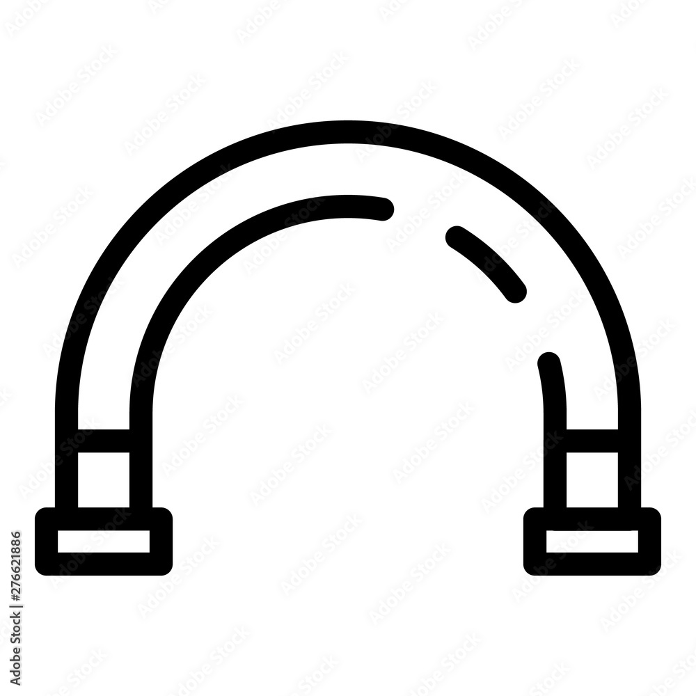 Poster Curve pipe icon. Outline curve pipe vector icon for web design isolated on white background