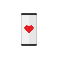 Mobile phone with heart icon on the screen