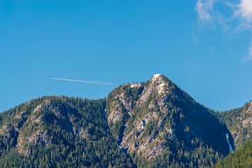 Aerial view at Mountains in Winter in British Columbia, Canada