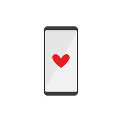 Mobile phone with heart icon on the screen