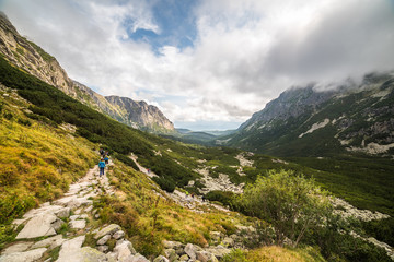 Rocky Mountain Hiking Trail in Mengusovska Valley, High Tatras, Slovakia © kaycco