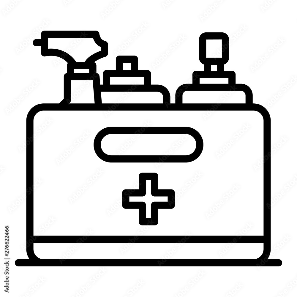 Poster sanitation tools icon. outline sanitation tools vector icon for web design isolated on white backgro