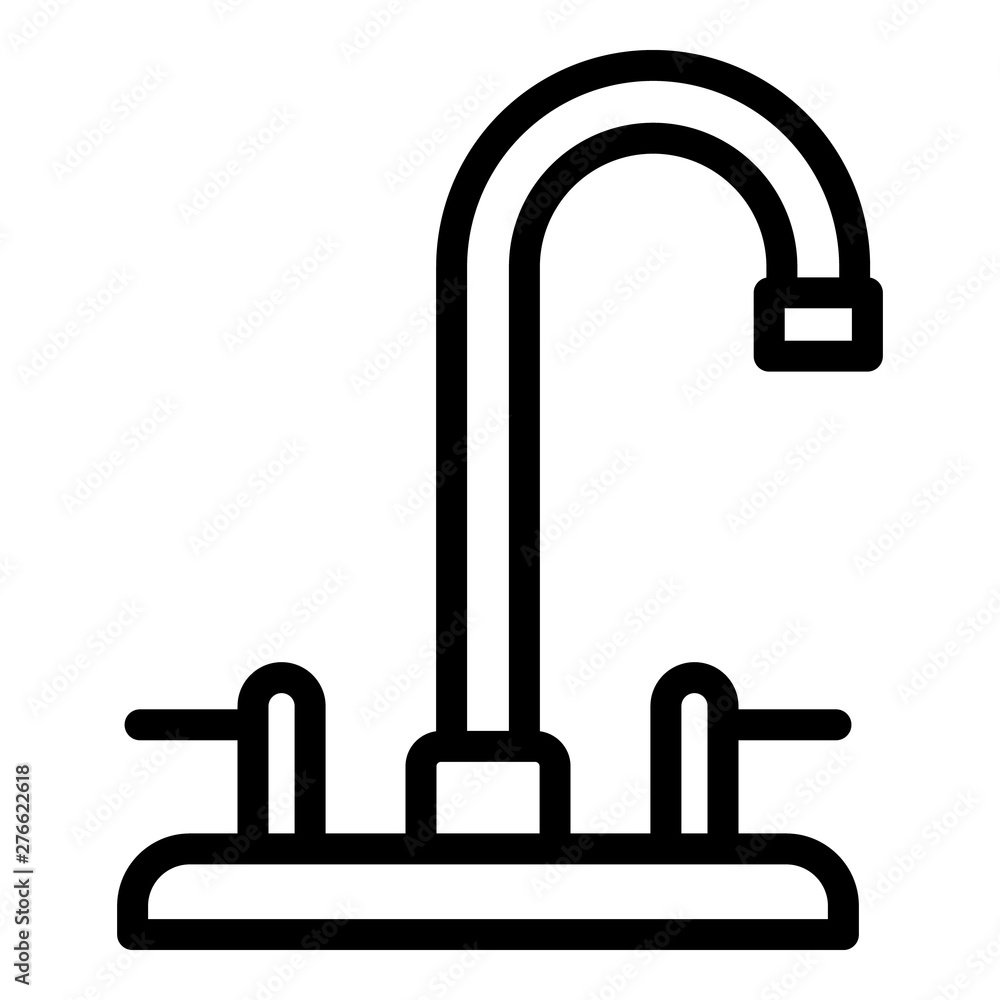 Poster faucet icon. outline faucet vector icon for web design isolated on white background