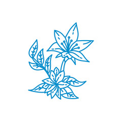 Flower Leaf Illustration Design Template Vector Linear