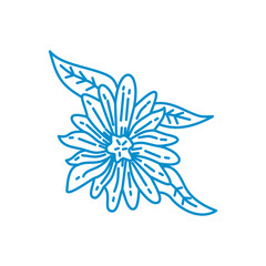 Flower Leaf Illustration Design Template Vector Linear
