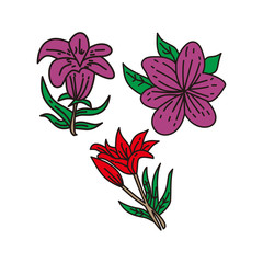 Flower Leaf Illustration Design Template Vector Linear