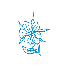 Flower Leaf Illustration Design Template Vector Linear