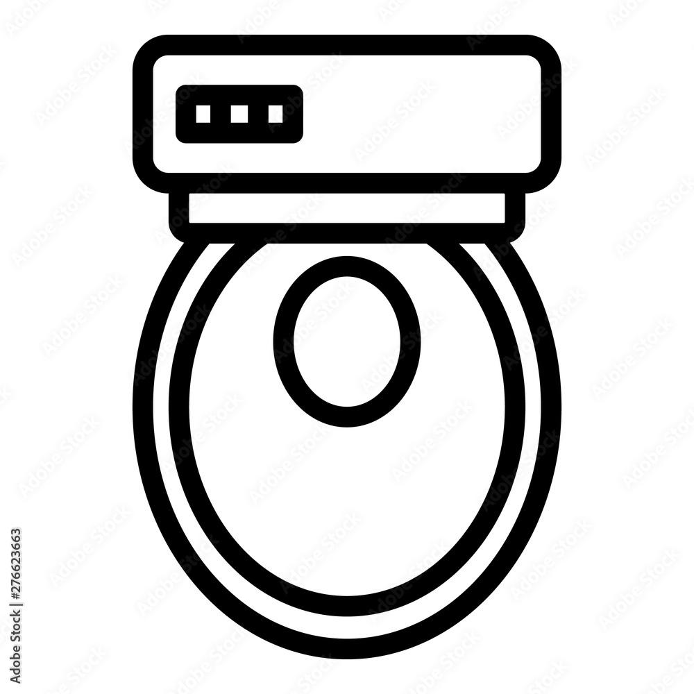 Poster top view toilet icon. outline top view toilet vector icon for web design isolated on white backgroun