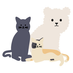 cute cats and dog mascots adorables characters