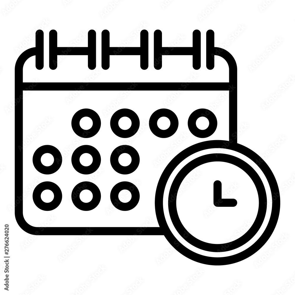 Poster time calendar icon. outline time calendar vector icon for web design isolated on white background