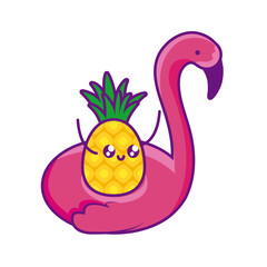 pineapple fruit in flemish float kawaii character