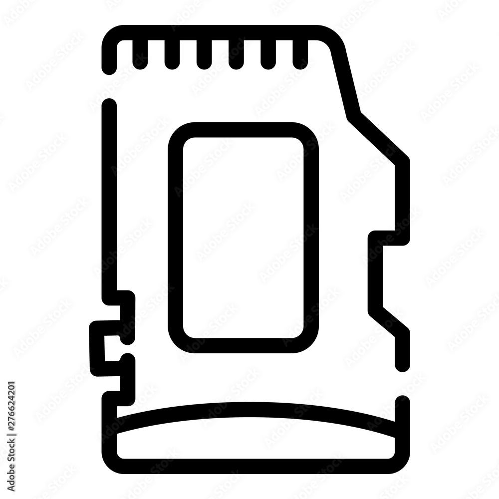 Poster micro sd card icon. outline micro sd card vector icon for web design isolated on white background